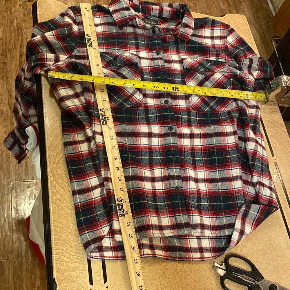 Pendleton Cotton Elbow Patch Flannel Shirt Size L… - image 6